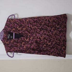 STYLE & CO WOMAN Sleeveless Pink, Purple & Orange Flowered Top Size 1X